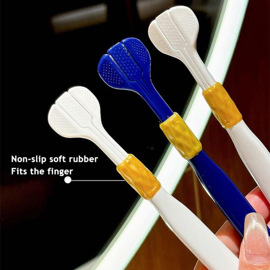 4/6Pcs Three Sided Toothbrush with Tongue Scraper Soft Toothbrushes Multi-Angle Deep Cleaning Tongue Scraper Toothbrush