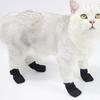 Yousheng 4 Pcs Cat Socks Anti-Scratch Anti Skid Protective Friendly To Skin 2 Sizes Elastic Soft Fabric Durable Non-Slip Cat Foot Cover Cat Supplies