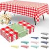 Disposable Checkered Tablecloth Plastic Rectangle Party Table Cover Picnic Birthday Party Baby Shower Wedding Supplies