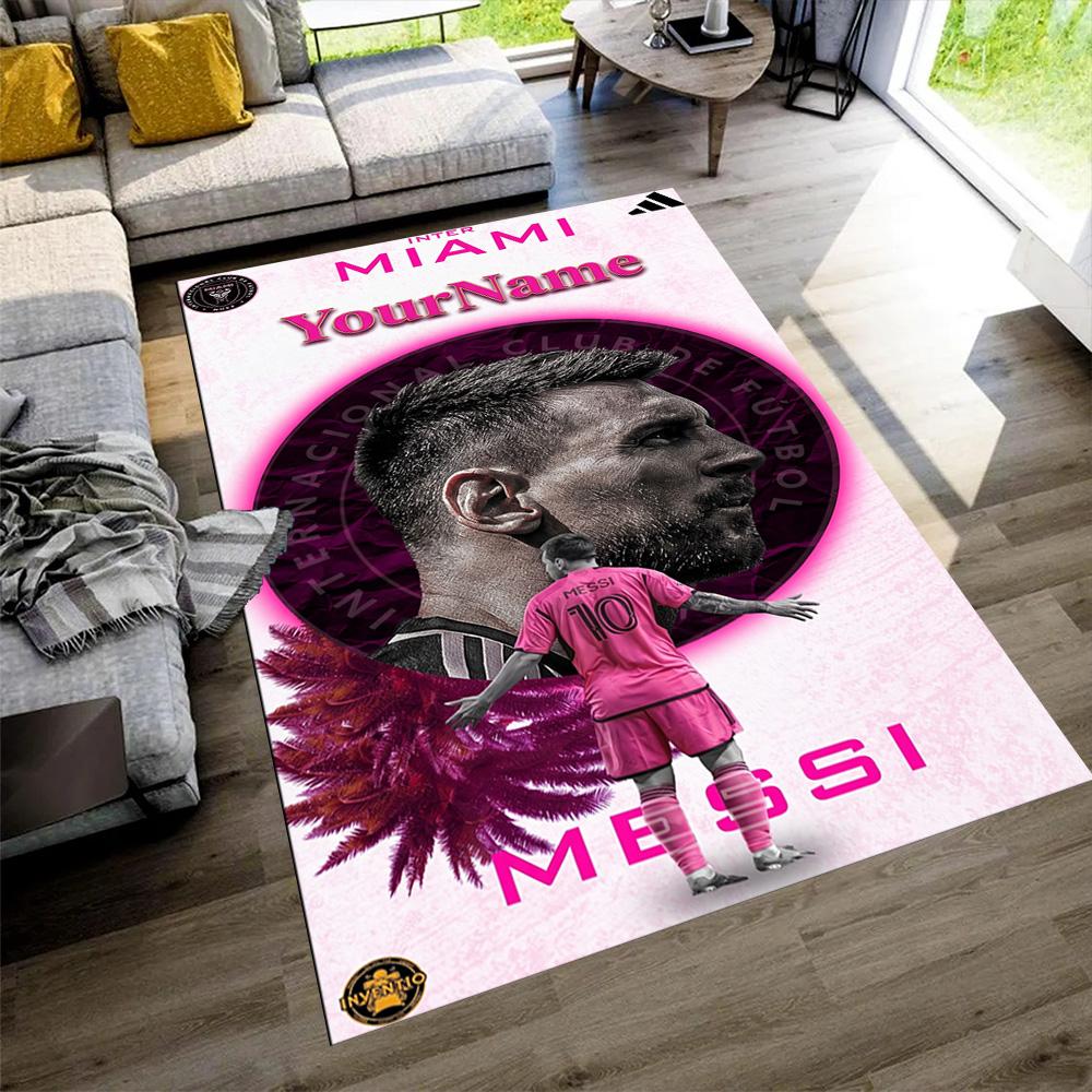 Messi Personalized Name Area Rug Suitable for Living Rooms Decorate room Outdoor Bedrooms Anti-slip Rug Decorate Offices Spiritual Gift