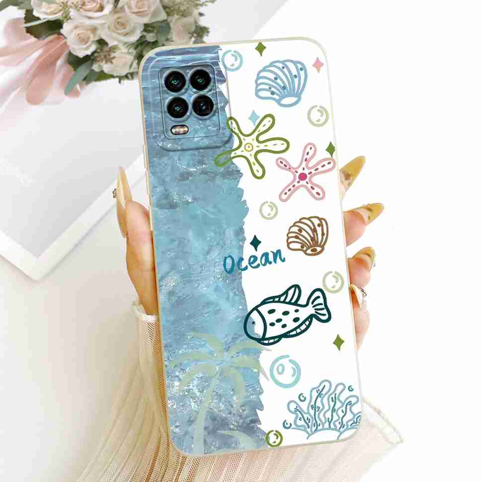 For Xiaomi Mi 10 Lite 5G Case Soft Silicone Retro Print Back Cover For Xiaomi Mi 10Lite M2002J9G M2002J9S Phone Cases