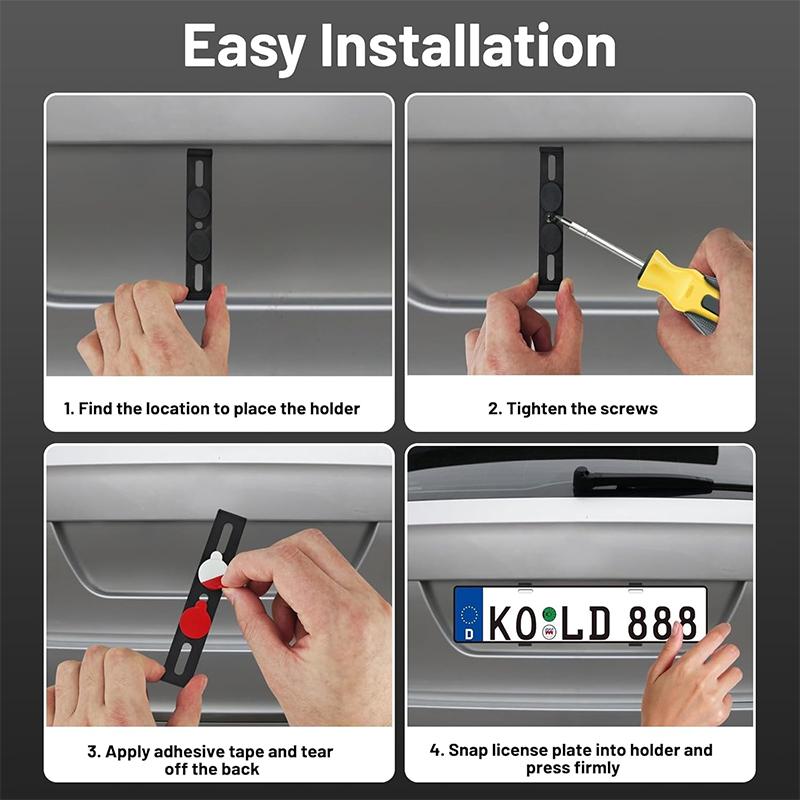 4Pcs Frameless Car License Plate Holder – Universal Invisible Number Plate Bracket for All Vehicle Models License Plate Covers Frames 6