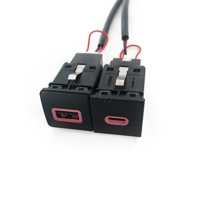 12V/24V Car Dual Charger USB QC3.0 PD Type C Charging Power Adapter Fit For Golf 6 For Jetta 5 MK5 For Scirocco 2006 - 2012