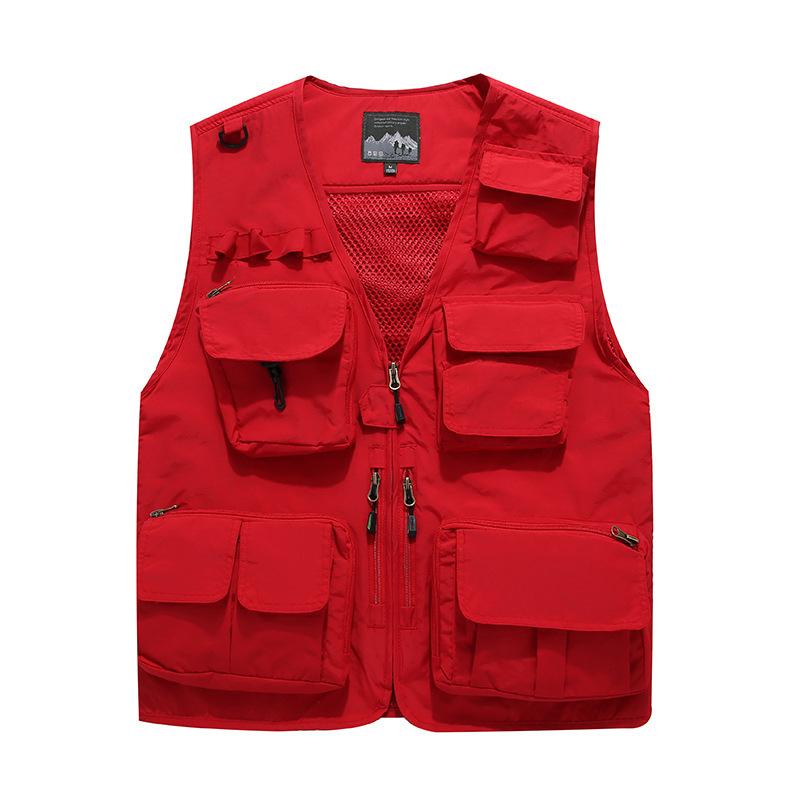 Spring and Autumn New Multi-Pocket Men's Vest Thin Trendy Breathable New Outdoor Mountaineering Waistcoat