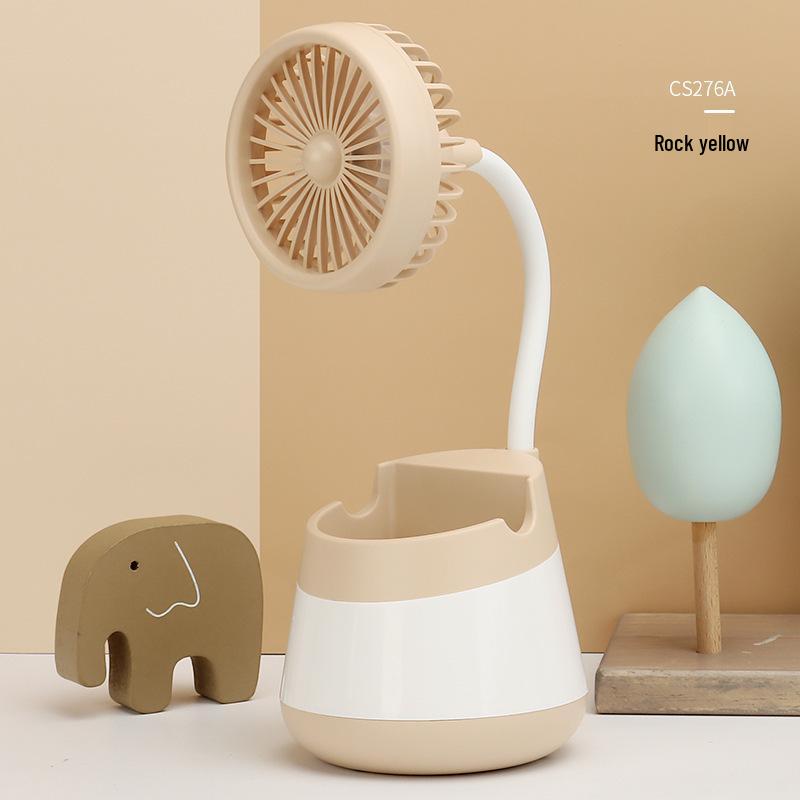 Nordic Mini Desk Fan & Pen Holder with USB Charging - Portable & Compact Electric Fan for Dorms & Offices 9.5x9.5x26.5 cm