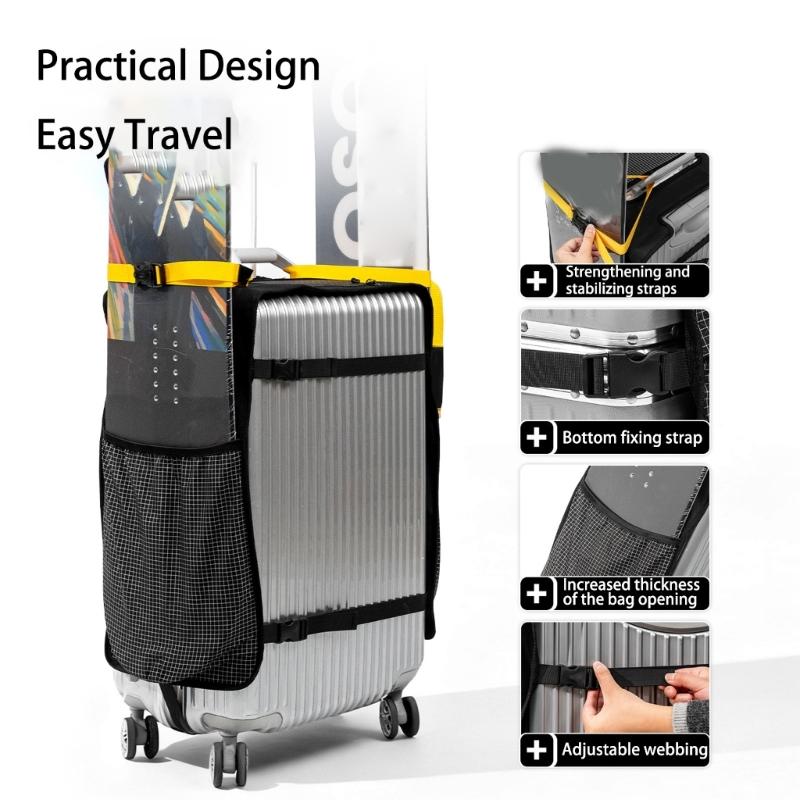Snowboard Luggage Strap Cover Elastic Pocket Accommodating Various Snowboards Large Side Compartments Travel Storage