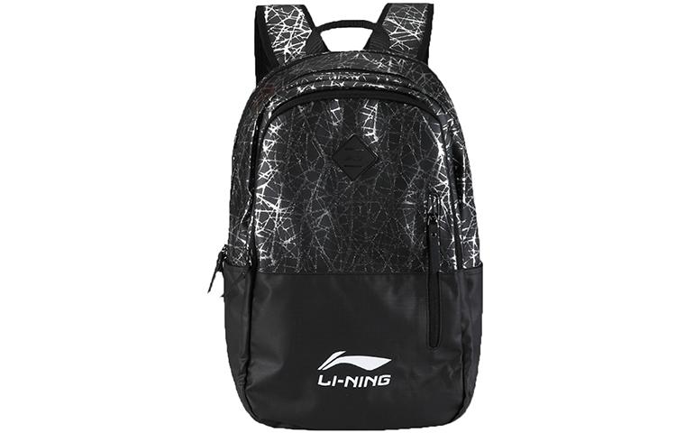 Li Ning Fabric Tennis Bag, Sports Bag, Badminton Bag, Backpack Unisex Black Silver ABSQ388-1