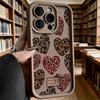 Leopard Print Heart Pattern Soft TPU Phone Case for iPhone 17 16 15 14 13 12 11 Pro Max Plus Shockproof Anti-Slip Cover