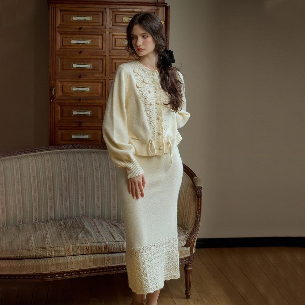 Simpeulleteulo Sr_Gentle Wool Knit Skirt_Cream