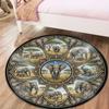 Retro Mandala Animal Round Area Rug,Carpet Rug for Living Room Bedroom Sofa Playroom Decor,Non-slip Floor Mat Q0003