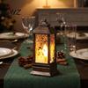 Festive Home Decor Christmas Snow Lantern, Water Glittering Vintage Elk/Santa/Snowman Battery Tabletop Ornament Operated Lighted Table Lamp