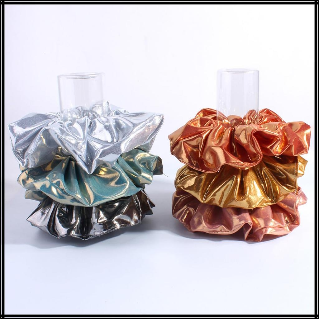 White Fang Scrunchie Hair Tie Hair Ornament Hair Clip Shiny Stylish Cute Fashion AZ550 Women's (Gold)