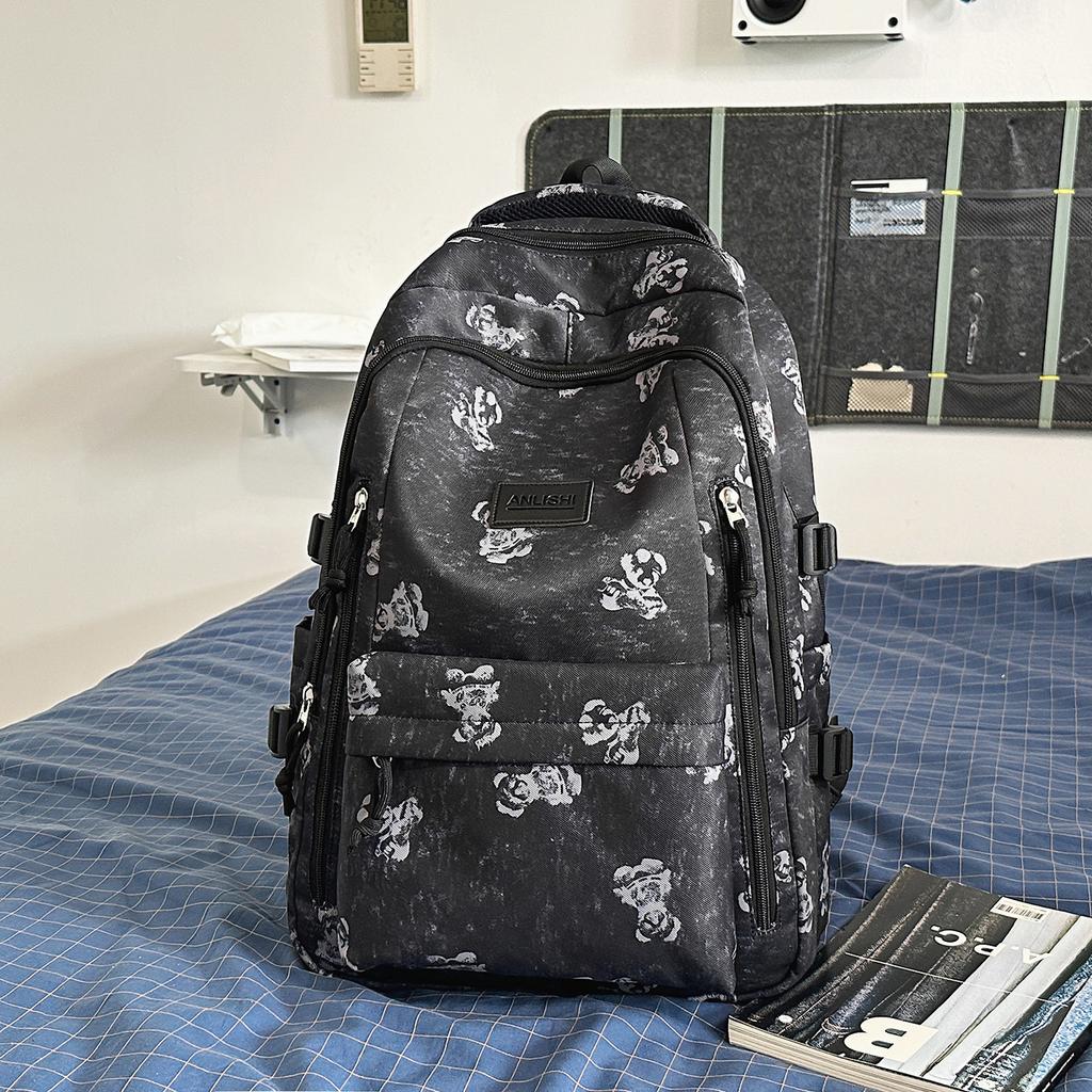 Schoolbag New Large Capacity Bear Backpack Student School Bag Men's Niche Ins High Value Fashion Casual Lightweight Backpack