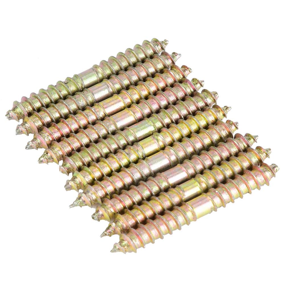 

10 шт. 6*50 мм Дюбель-шуруп Соединитель для мебели по дереву Двусторонний винт