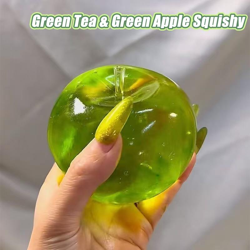 Quetschbare grüne Apfel Fidget Stressabbau Spielzeug Rosa Kirschblüte Knetball Beliebte Dekompressions Requisiten Party Geschenke