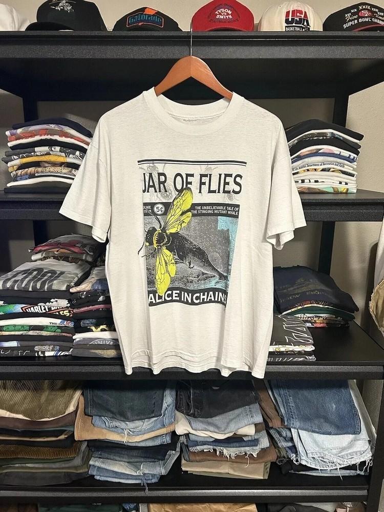 Vtg 1994 Alice In Chains Jar of Flies Concert White Unisex TShirt S5XL KH14036 XL