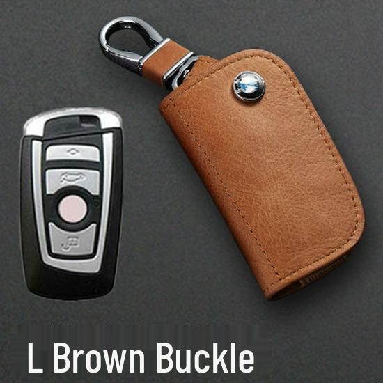 

Genuine Leather Car Key Bag for BMW & Mercedes-Benz - Oil Wax Cowhide Protective Cover