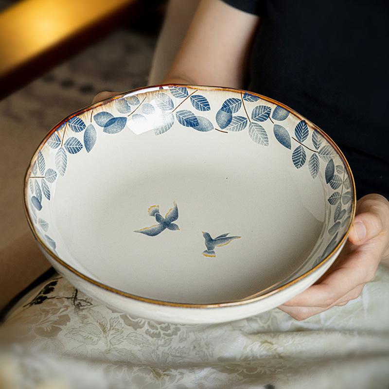 Beautiful Plate 8.5 Inch Ceramic Deep Plate Irregular Salad Plate Vegetable Bowl Outlet