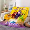 Teletubbies March Birthday Celebration Cartoon Print Blanket Personalized Name Soft Lightweight Versatile Suitable For Sofa Bed Picnic Office Car