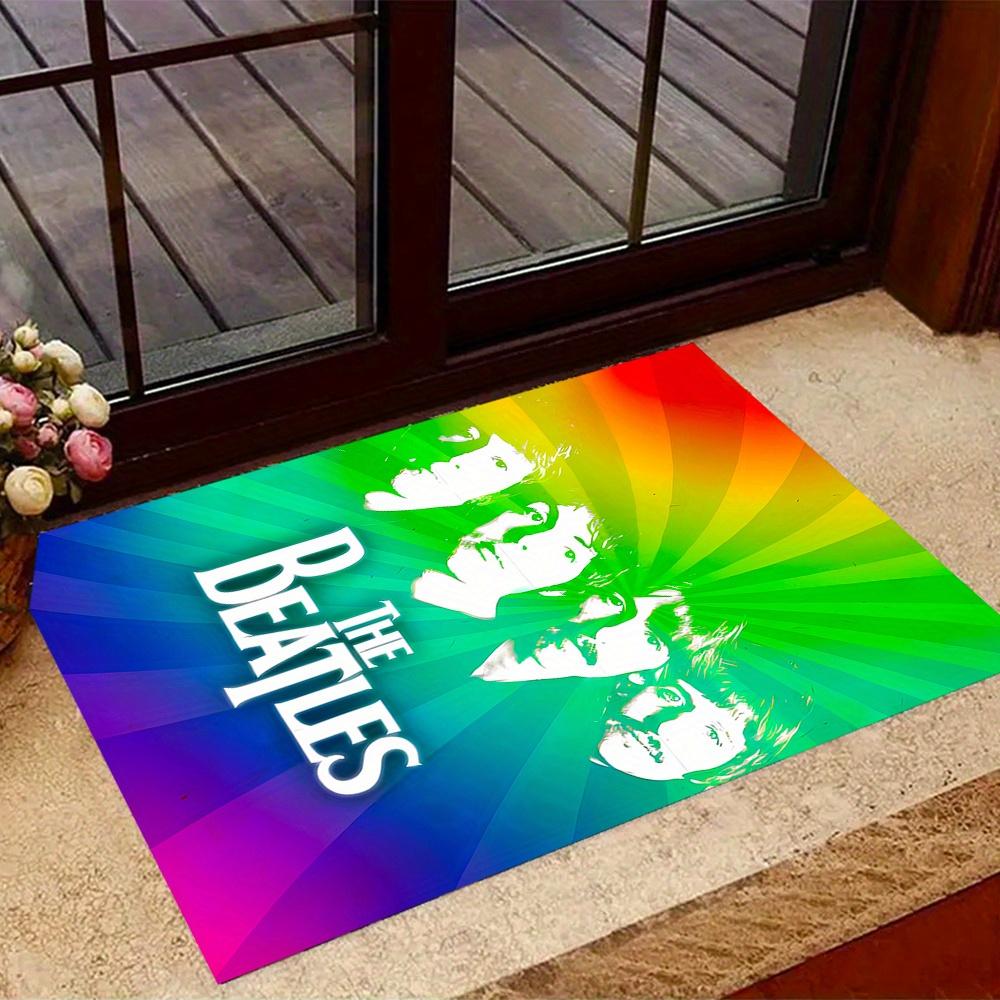 Beatles Rainbow Burst Themed Antislip Durable Polyester Home Decorative Large Size Durable Floor Mat For Living Room Dining Room Doorway Office Desk