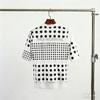 Mens Cycling Jersey Short Sleeve Black White Polka Dot Breathable Quick Dry Mesh Road Bike Ride