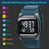 YIKAZE Sports Digital Watch for Men Waterproof Alarm Clock Stopwatch Multifunction Men's Sports Watch LED Electronic Wristwatch