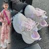 Girls Shoes 2025 Autumn New Children's Sports Shoes Mesh Breathable Girl Princess Dad Shoes Running Shoes