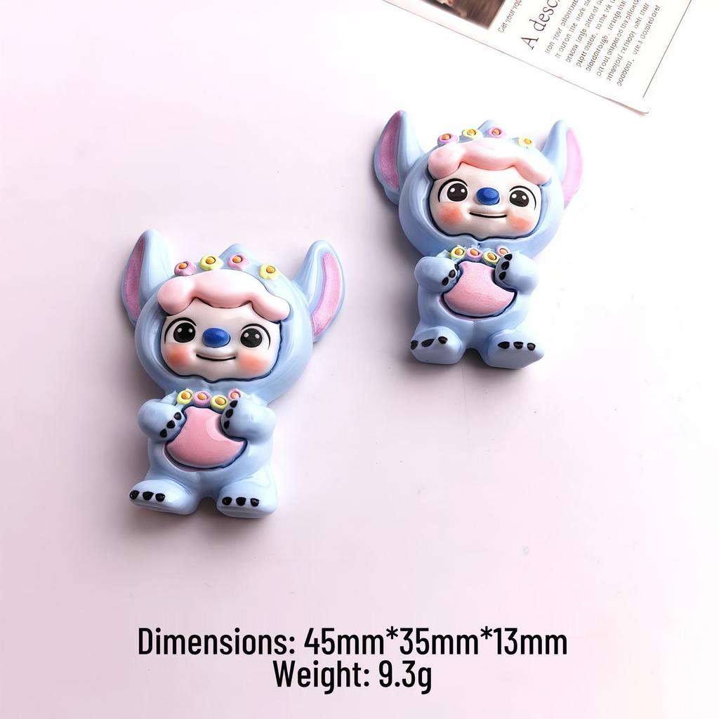 Cartoon Stitch Sea Otter & Donald Duck Resin DIY Accessories for Phone Case, Hair Clip, Ornament & Keychain