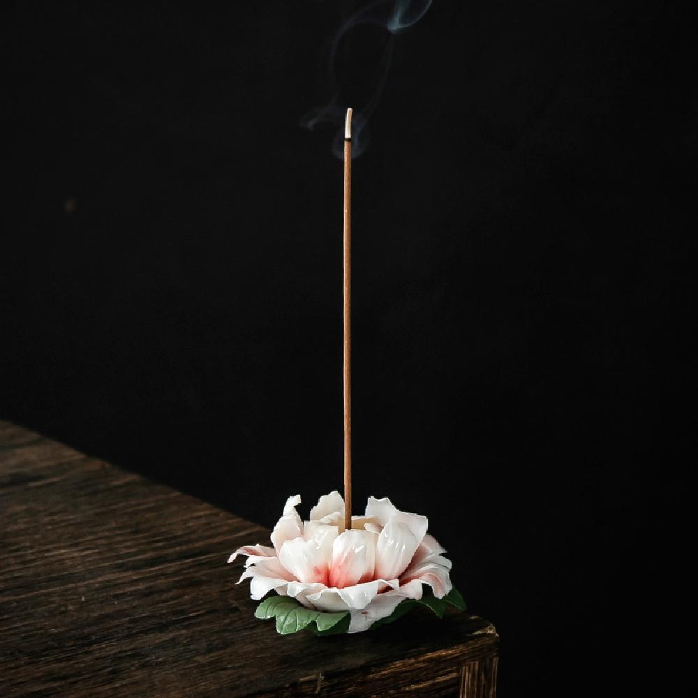 Peony Flower Incense Holder Incense Burner Decorative Incense Burner  Holder Incense Burner Cone Incense Holder Peony Supports