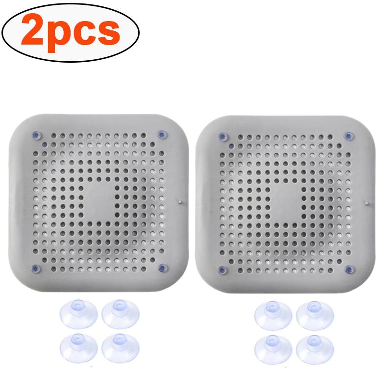 

2pcs Silicone Drain Hair Catcher Shower Bathtub Drain Strainer Hair Filter Drain Kitchen Sink Strainer Bathroom Accessories