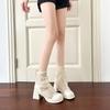 Pile boots autumn and summer new thick heel thick sole cool boots double layer design irregular trousers mesh boots