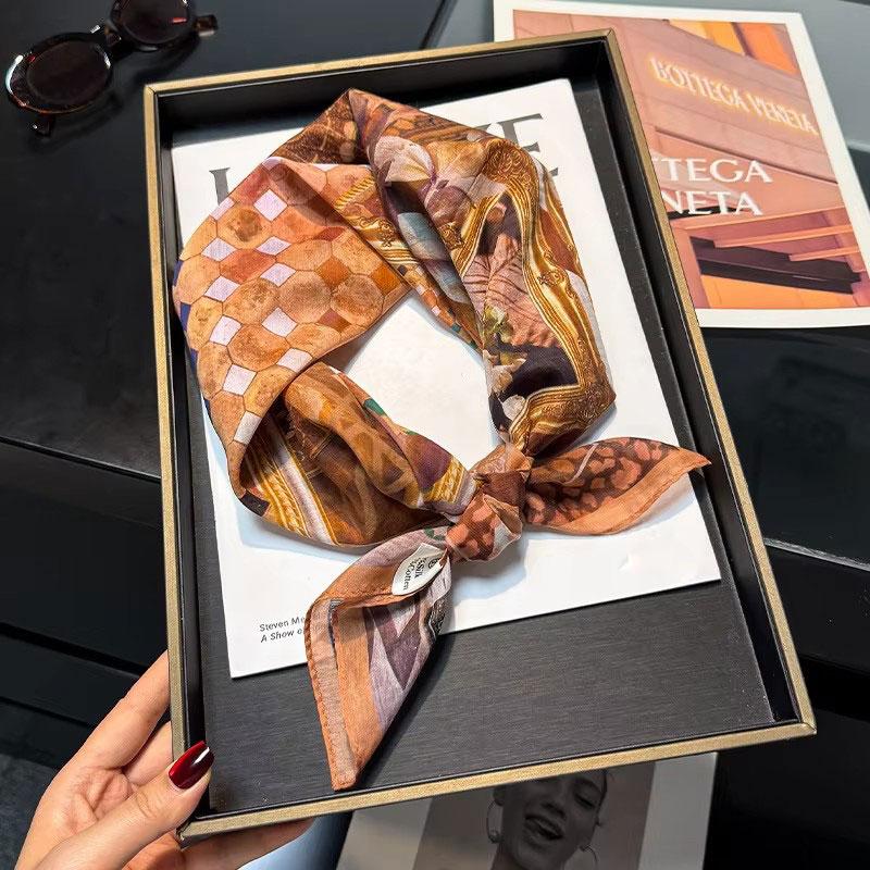 30% Silk 70% Cotton Scarf Women Square Neck Shawls Wraps for Ladies Foulard Scarves Pashmina Female Hijab Bandana Bufanda 70cm