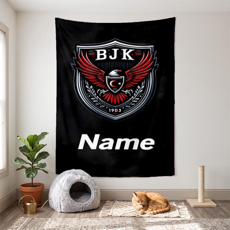 BJK FC (5) Customizable name decorative wall tapestry ideal choice for wall decor in bedrooms living rooms dorms and home