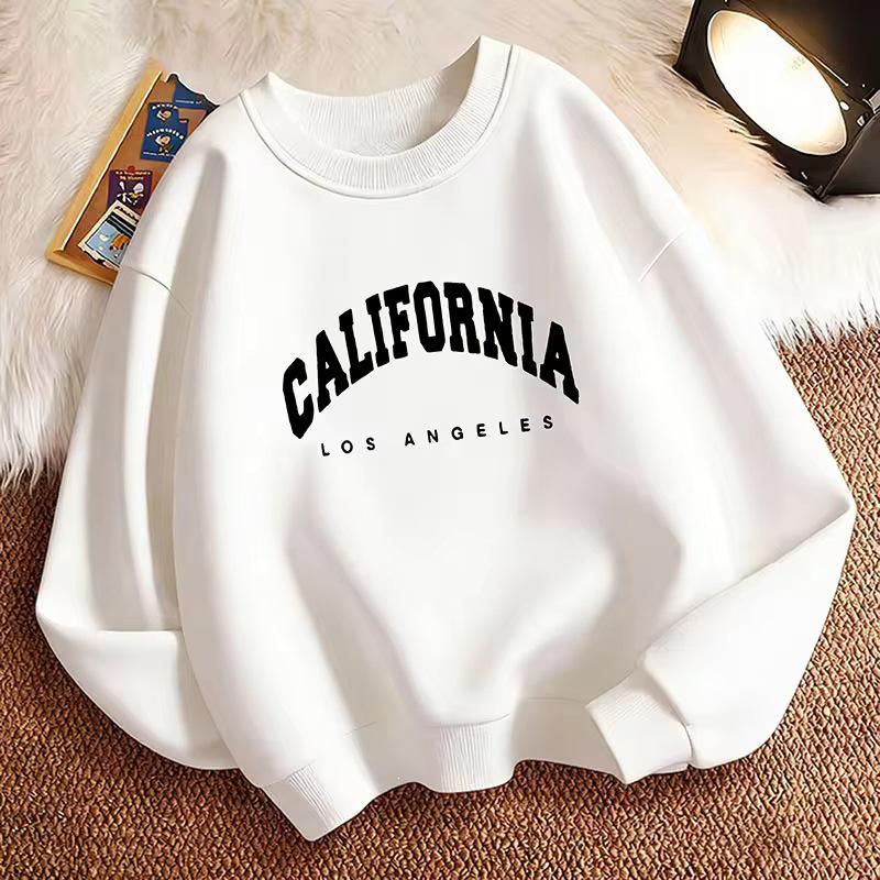 California LA Letter Sportswear Kids Crew Neck Hoodie - Casual Fashion Pullover for Boys