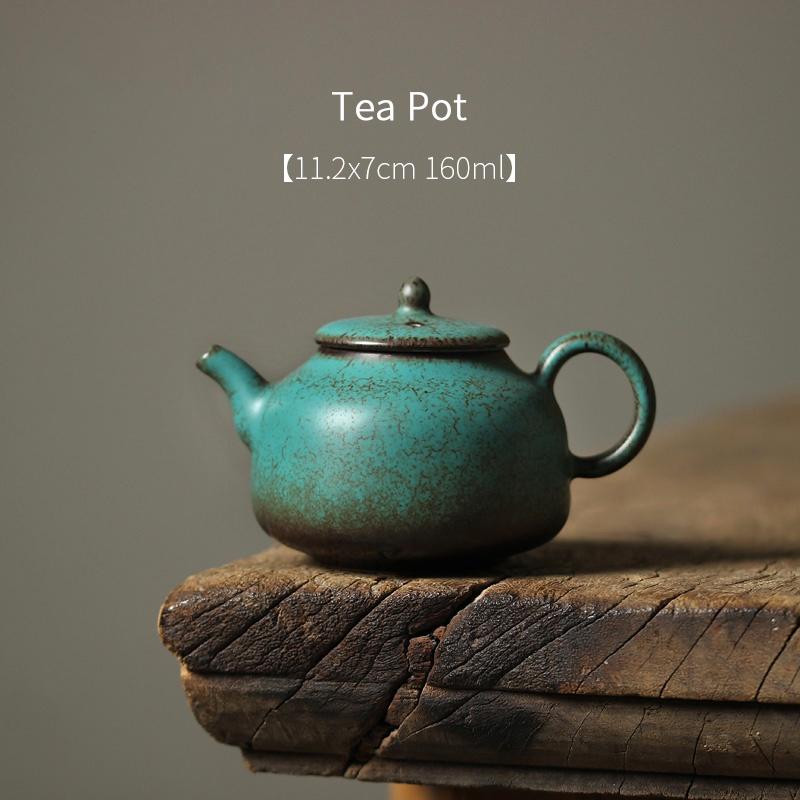 160ml Ceramic Teapot Kiln Change Peacock Green Kung Fu Tea Set