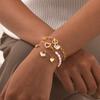 Round Cross Chain Shell Heart Shaped OT Buckle Bracelet for Women Rectangular Chain Double Ring Imitation Pearl Bracelet Jewelry
