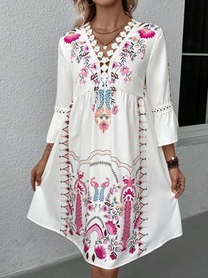 Sexy V-Neck Ruffle Sleeve Waisted Range Dresses