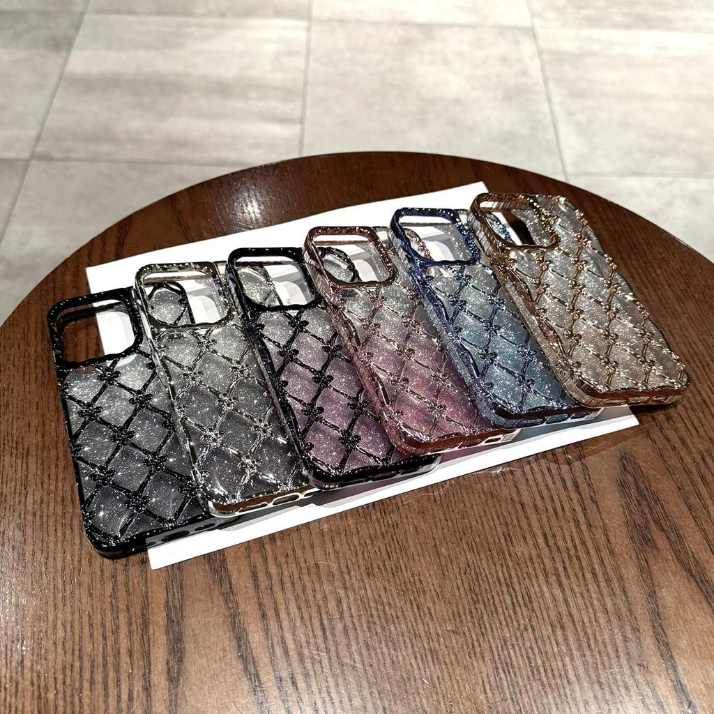 Luksusowe poszycie 3D kwiaty brokatowy proszek etui na telefon iPhone 11 12 13 14 15 Pro Max 12 Pro 13 Pro 14 Pro Max antypoślizgowa miękka TPU okładka