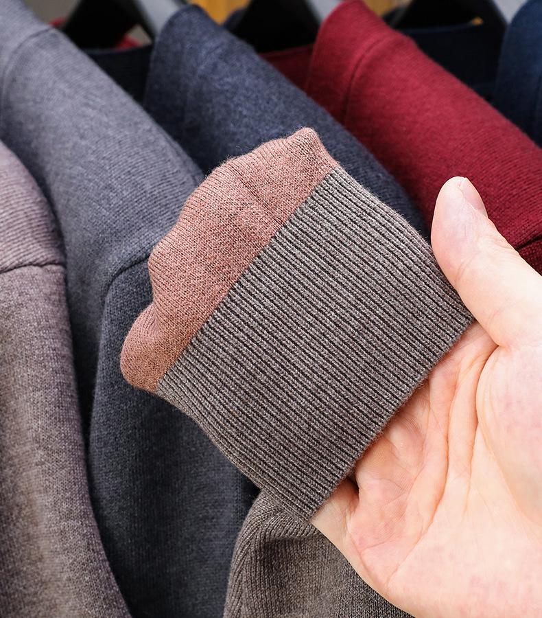 Men's Thick Wool Deep V-Neck Cardigan for Autumn/Winter - Double-Sided Style for Middle-Aged and Elderly