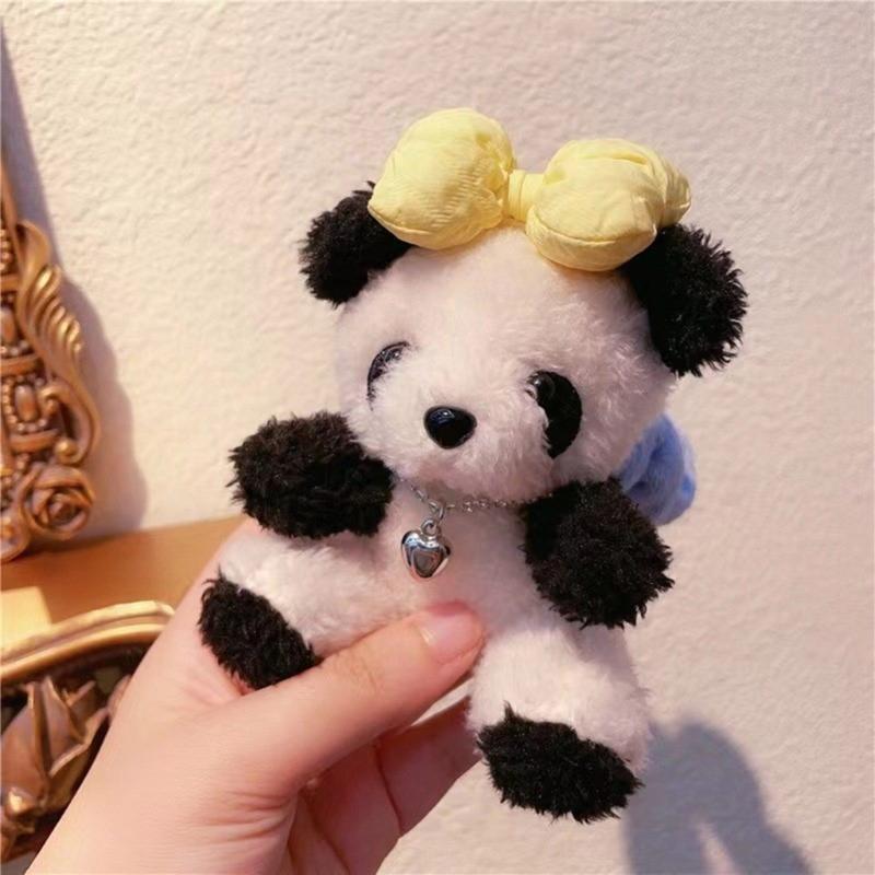 Cute Panda Doll Keychain Charming Panda Car Ornament Fun Decorative Piece Lovely Bag Charm for Women Perfect Present