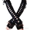 1 par Halloween Retro Lange hansker for kvinner Blonde Korsett Arm Albue Fingerløs hanske Svart