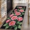 Tapis Couloir Fleurs Roses Vintage Romantique Imprimé Rose Antidérapant Salon Couloir Chambre Cuisine Décoration Saint-Valentin