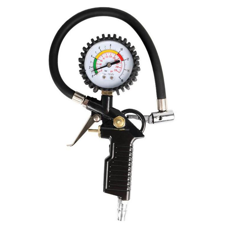 Auto Car Bike Tyre Air Pressure Gauge Pneumatic Tire Air Pressure Inflator Gauge Compressor Pressure Gauge 0-220psi