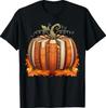 Fall Book Pumpkin Retro Reading Teacher Books Lover T-Shirt