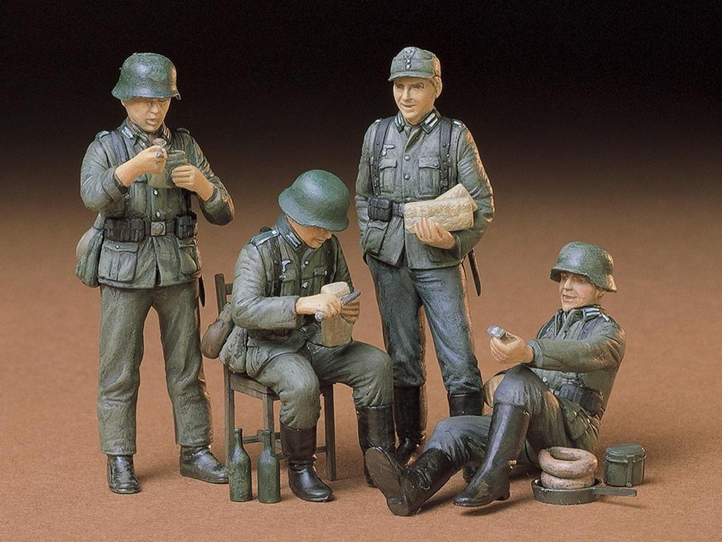 Tamiya Special Sale Item Military Miniature Series 129 German Infantry Rest Set Plastic Model Kit 35129 1/35 No. - (Figures)