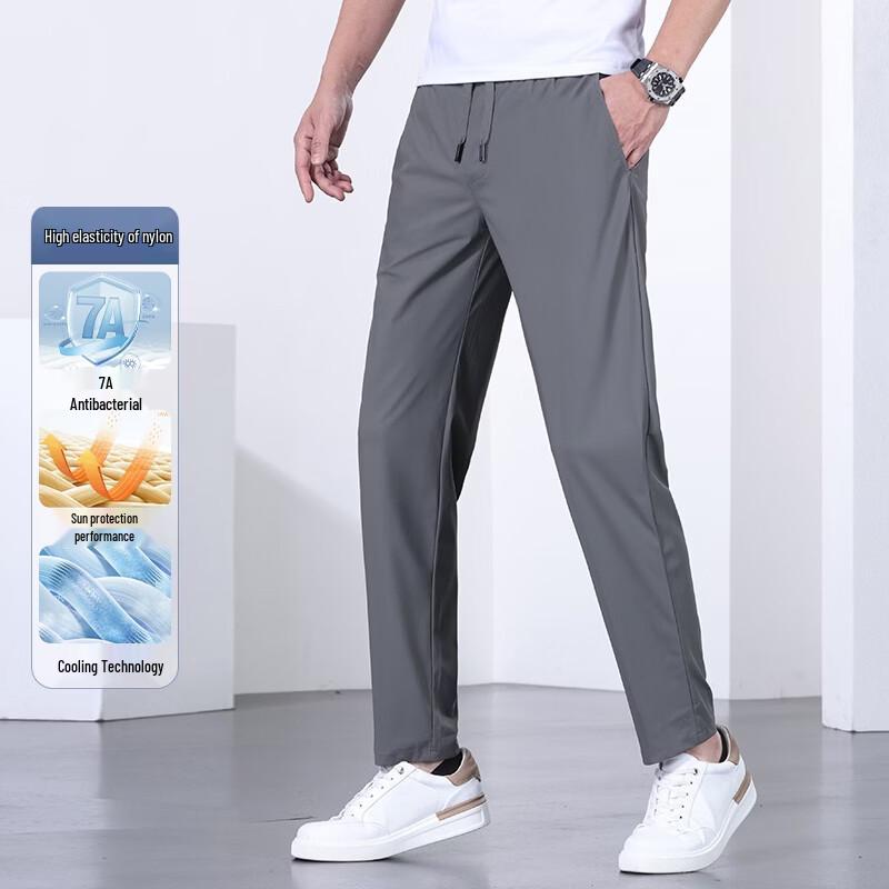 JEEP SPIRIT Men s Ice Silk Relaxed Fit Pants 170 серый