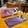 Diamond Glitter Liquid Quicksand Butterfly Phone Holder Case For Huawei Pura 70 P60 P50 Pro Silicone Cover