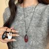 1Pcs Adjustable Long Wax Rope Sweater Chain Korean Fashion Multicolor Enamel Hollow Out Water Drop Pendant Necklaces For Women