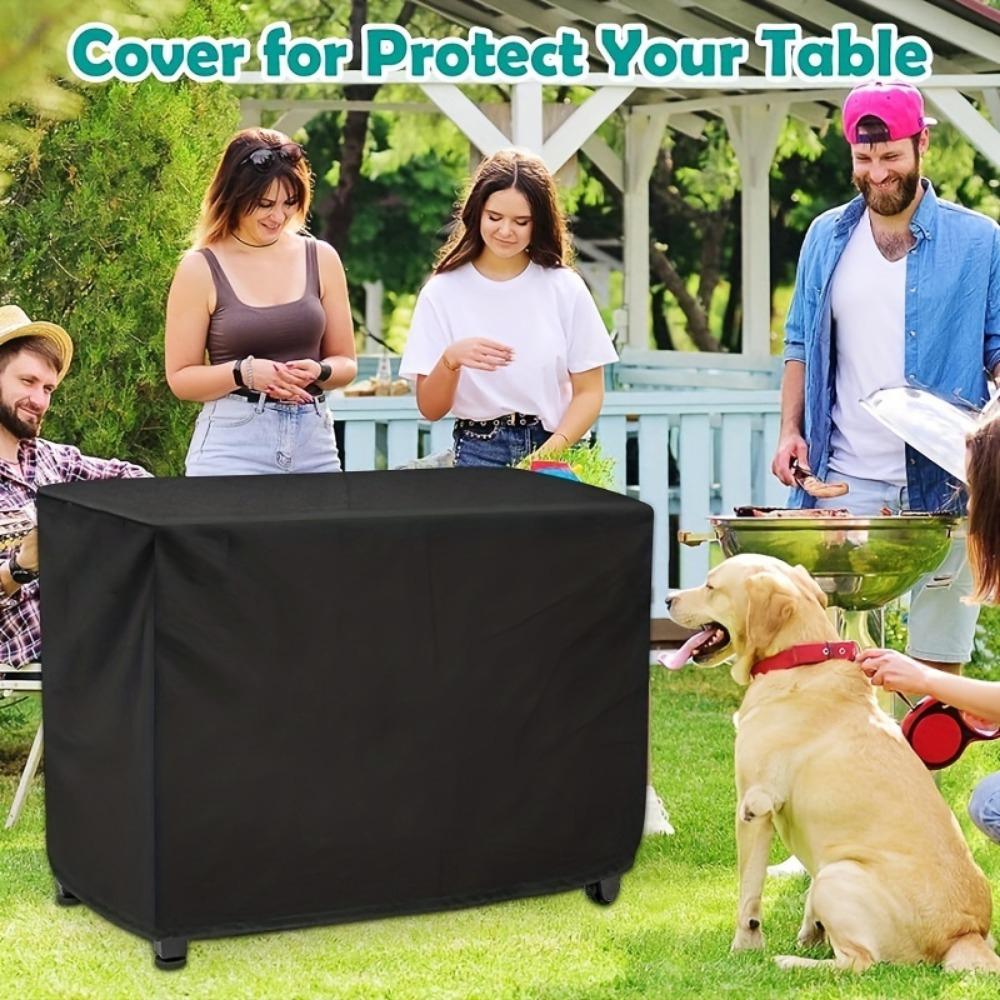 Multi-size Optional Black Silver Outdoor Patio Dustproof Sun Protection Durable Black Fabric Keyboard Outdoor Cart Dustproof Table Cover