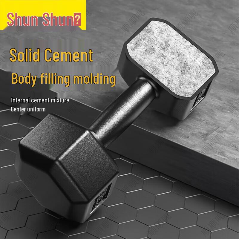 Hexagonal Anti-Roll Rubber Coated Dumbbells